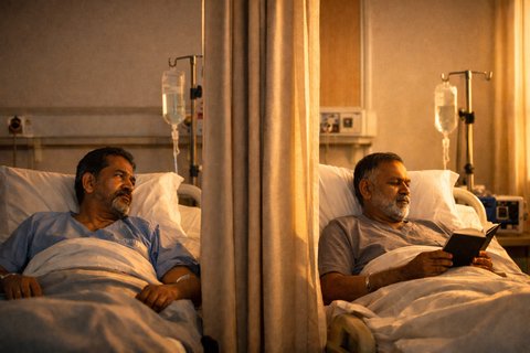 Two men in hospsital